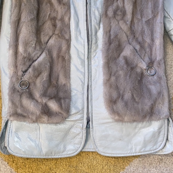 VINTAGE Dittrich leather fur large collar coat - Picture 3 of 7